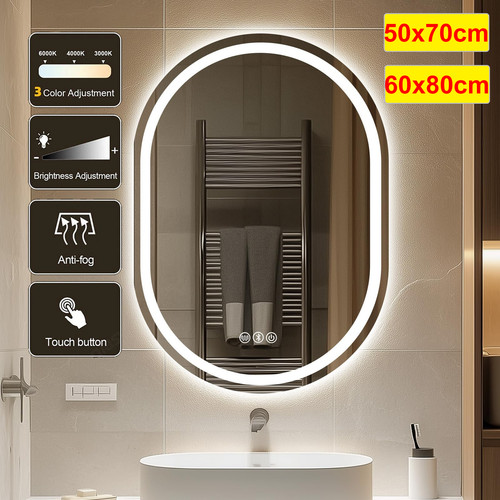 Illuminated bathroom mirror - bathroom,