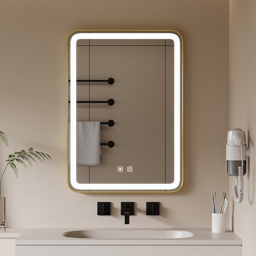 Led bathroom mirror with dual - bathroom,