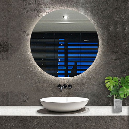 Round bathroom mirror with - round,
